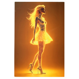 Impresión En Metal Magnífica belleza en elegantes vestigios dorados