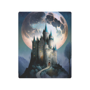 Impresión En Metal Magnífico Castillo de Fantasía Luna llena