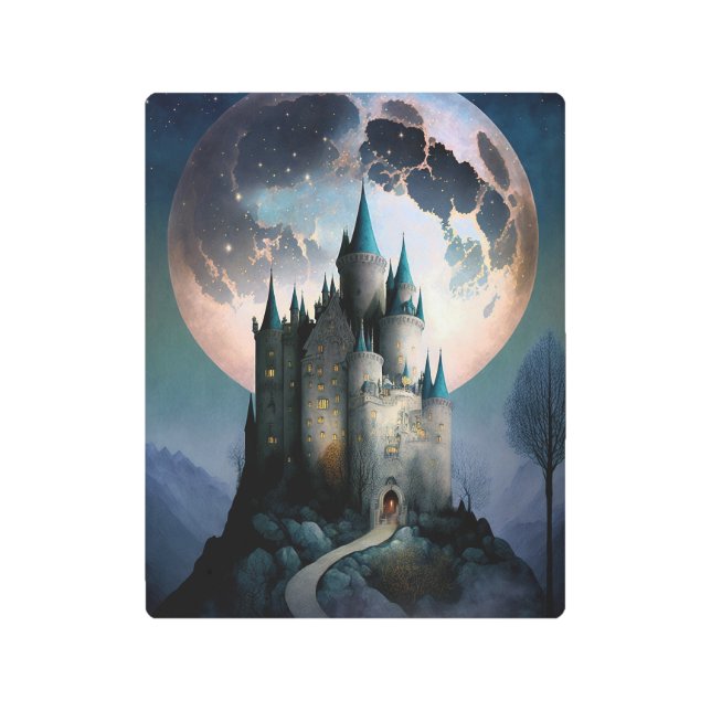Impresión En Metal Magnífico Castillo de Fantasía Luna llena (Anverso)