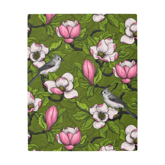 Impresión En Metal Magnolia y pájaro del titmouse 2 (Anverso)