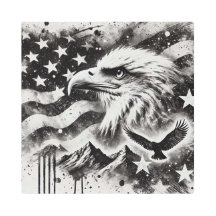 Majestic Bald Eagle Vintage Patriotic Art