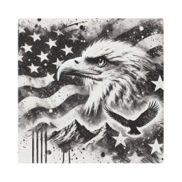 Impresión En Metal Majestic Bald Eagle Vintage Patriotic Art