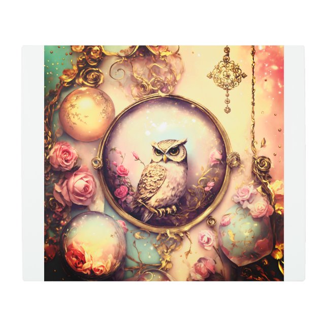 Impresión En Metal Majestic Owl Metallic Wall Art . (Anverso)