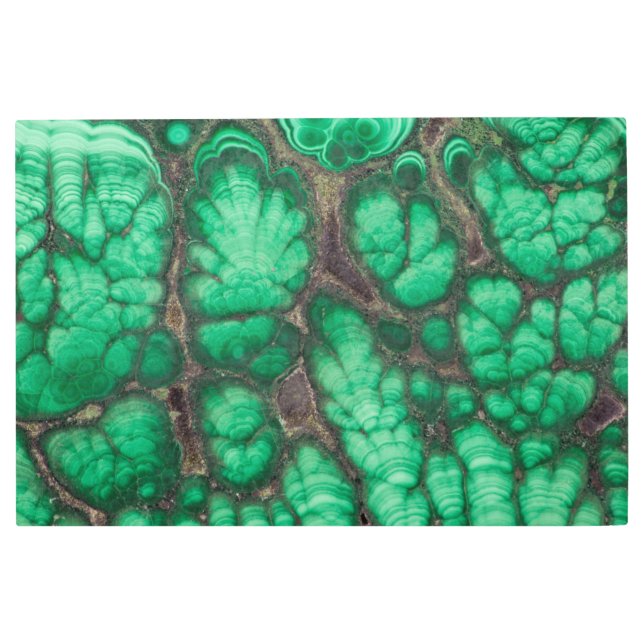 Impresión En Metal Malaquita con estampado verde (Anverso)