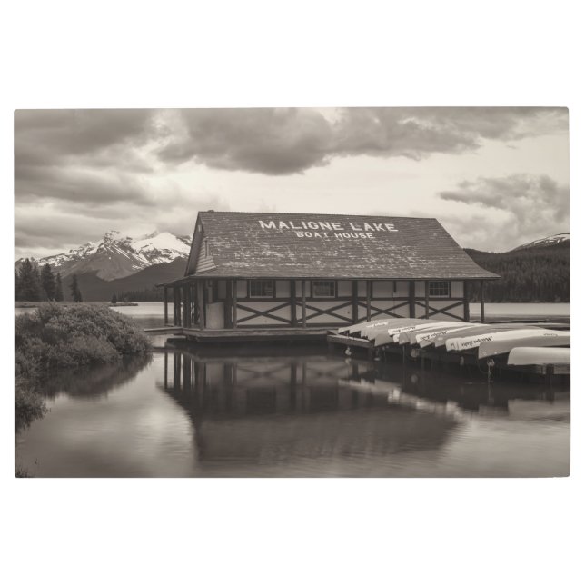 Impresión En Metal Maligno Lake Boat House (Anverso)