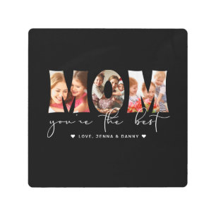 Impresión En Metal Mamá, eres el mejor Collage de fotos negro de cita