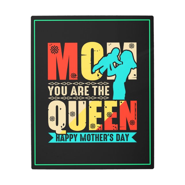 Impresión En Metal Mamá, Eres La Reina-67761 (Anverso)