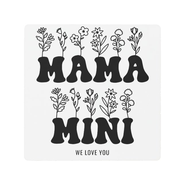 Impresión En Metal Mamá Mini te queremos Día de la Madre Personalizad (Anverso)