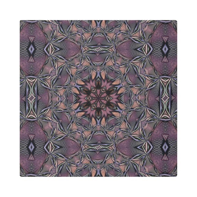 Impresión En Metal Mandala Rosette Floral Twine Retro Boho (Anverso)