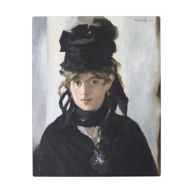 Impresión En Metal Manet - Berthe Morisot con un ramo de violetas (Anverso)