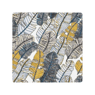 Impresión En Metal Mano dibujada: hojas tropicales