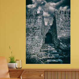 Impresión En Metal Mano medieval del castillo