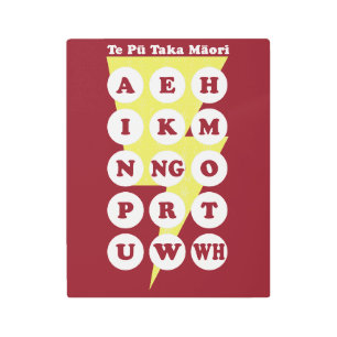Impresión En Metal Maorí Alphabet Learning Te Reo