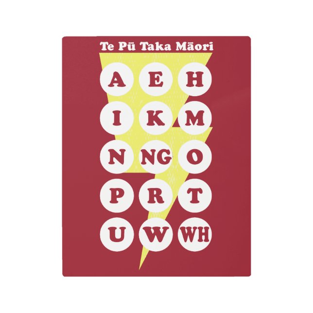 Impresión En Metal Maorí Alphabet Learning Te Reo (Anverso)
