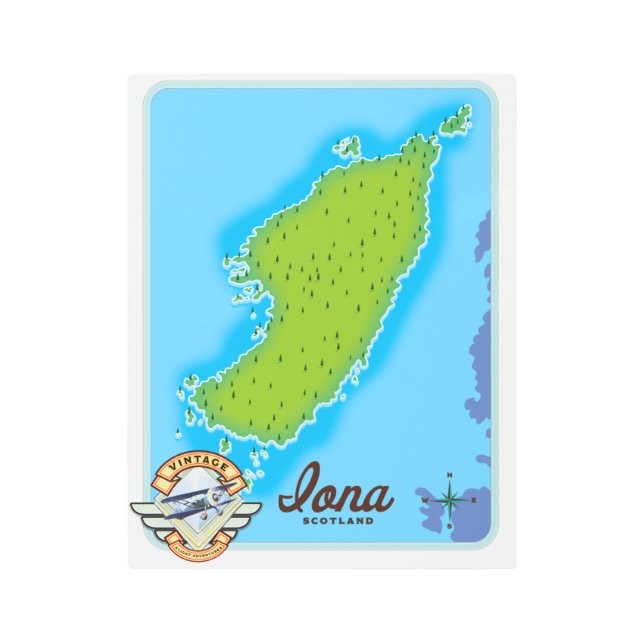 Impresión En Metal Mapa de iscotland de Iona (Anverso)