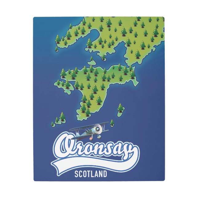 Impresión En Metal Mapa de la isla de Escocia de Oronsay (Anverso)