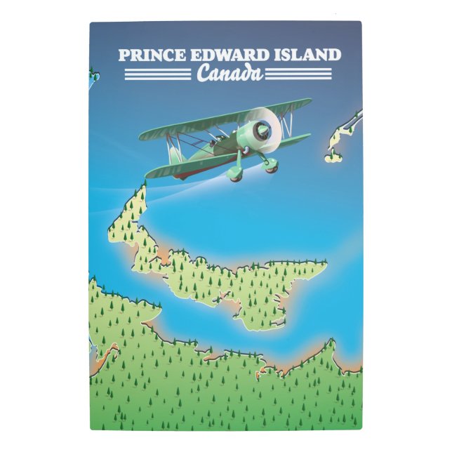 Impresión En Metal Mapa de la Isla del Príncipe Eduardo, Canadá. (Anverso)