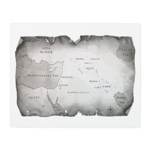 Impresión En Metal MAPA DE MESOPOTAMIA 20" x16 "