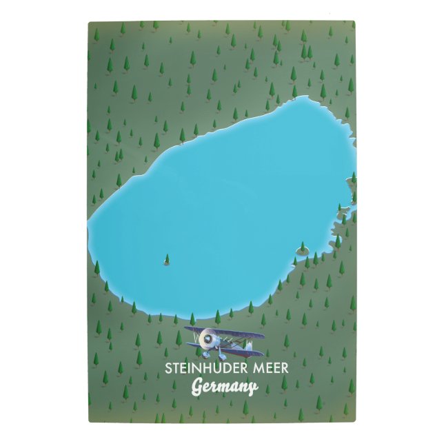 Impresión En Metal Mapa de Steinhuder Meer Alemania (Anverso)