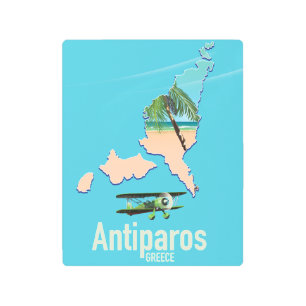 Impresión En Metal Mapa de viajes Antiparos Grecia
