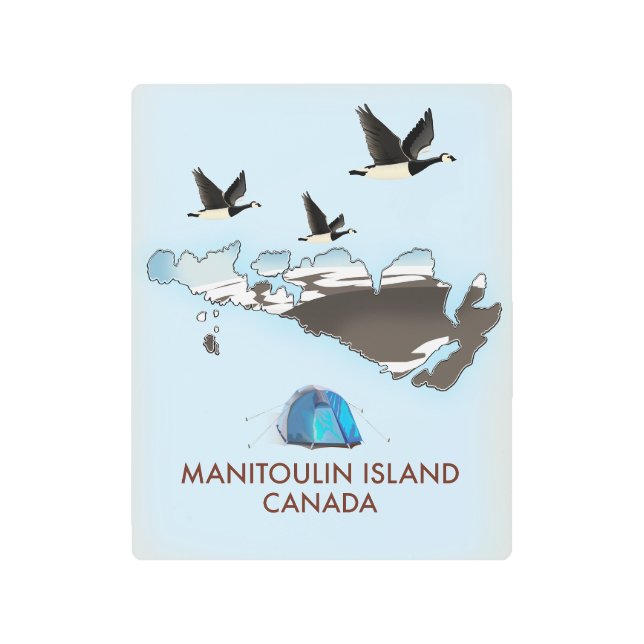 Impresión En Metal Mapa de viajes de Bathurst Island Canada (Anverso)