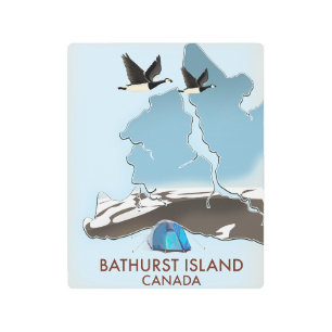 Impresión En Metal Mapa de viajes de Bathurst Island Canada