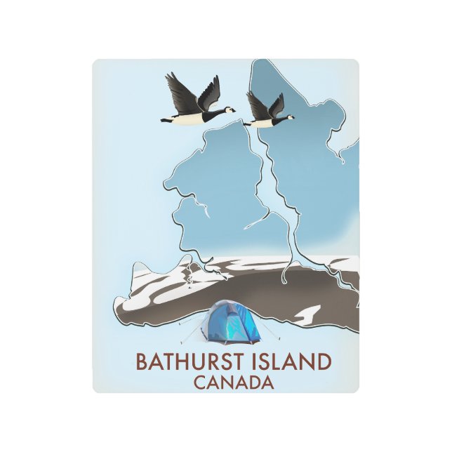 Impresión En Metal Mapa de viajes de Bathurst Island Canada (Anverso)