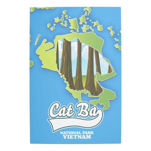 Impresión En Metal mapa de viajes de cat ba national park vietnam (Anverso)