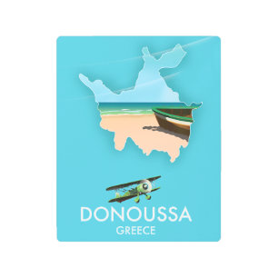 Impresión En Metal Mapa de viajes de Donoussa Grecia