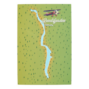 Impresión En Metal Mapa del lago Randsfjorden Noruega