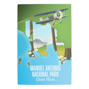 Impresión En Metal Mapa del Parque Nacional Manuel Antonio, Costa Ric