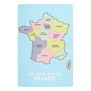 Impresión En Metal Mapa político de Francia