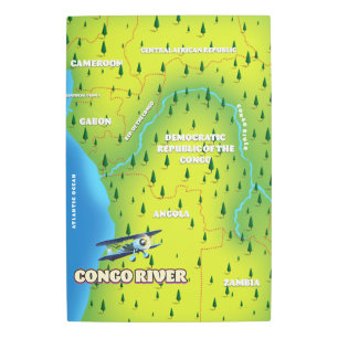 Impresión En Metal Mapa vintage del río Congo