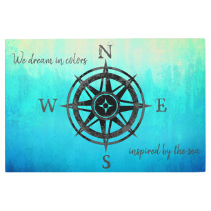 Impresión En Metal Mar de Ombre Turquesa