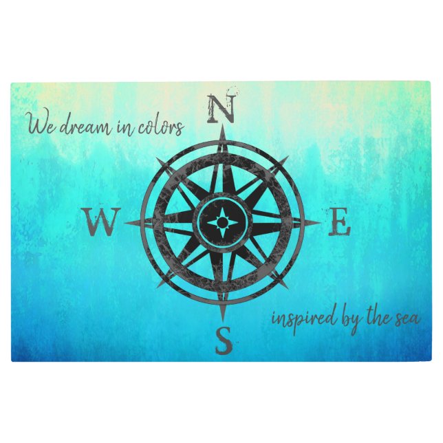 Impresión En Metal Mar de Ombre Turquesa (Anverso)