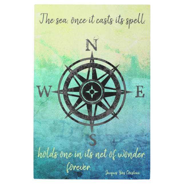 Impresión En Metal Mar verde azulado de Ombre (Anverso)