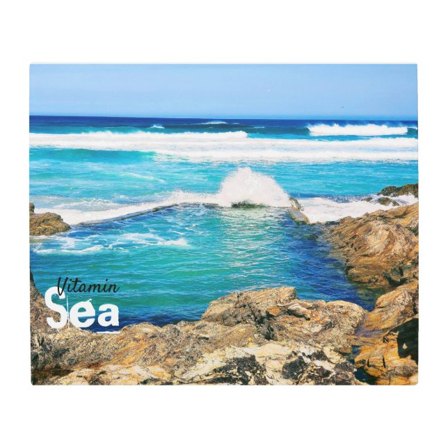 Impresión En Metal Mar Vitítmico Splashashing olas turquesa mar (Anverso)