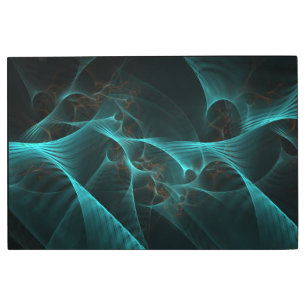 Impresión En Metal Marble Silk Fractal ID717 Verde azulado