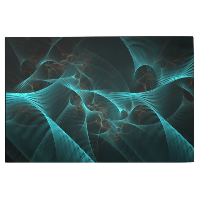 Impresión En Metal Marble Silk Fractal ID717 Verde azulado (Anverso)