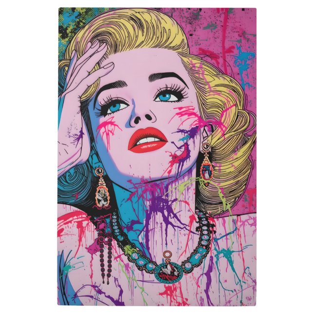 Impresión En Metal Marilyn Monroe Art Deco (Anverso)