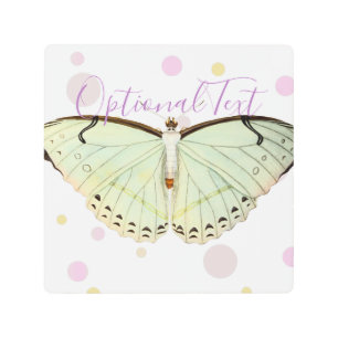 Impresión En Metal Mariposa de belleza verde suave