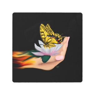 Impresión En Metal Mariposa en Lotus Bloom