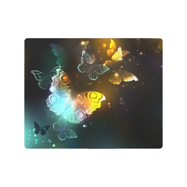 Impresión En Metal Mariposa luminosa y mariposas nocturnas (Anverso)