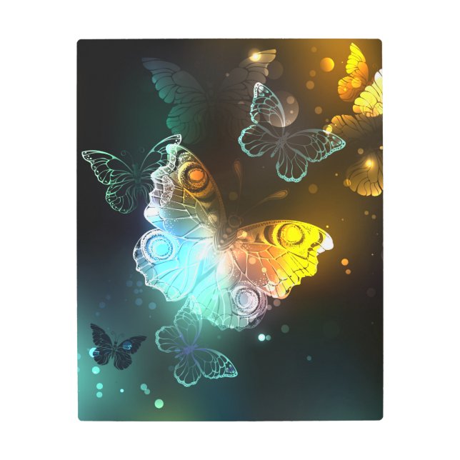 Impresión En Metal Mariposa luminosa y mariposas nocturnas (Anverso)