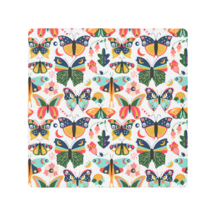 Impresión En Metal Mariposas Boho: Patrón de papel tapiz sin costura.