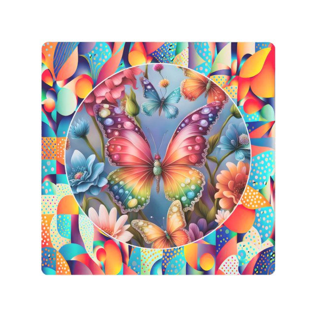 Impresión En Metal Mariposas de verano (Anverso)