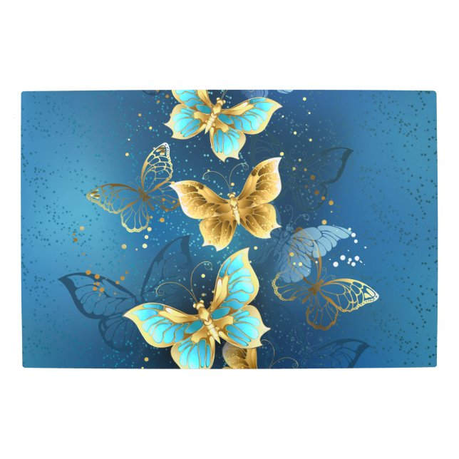 Impresión En Metal Mariposas doradas (Anverso)