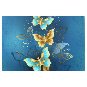 Impresión En Metal Mariposas doradas