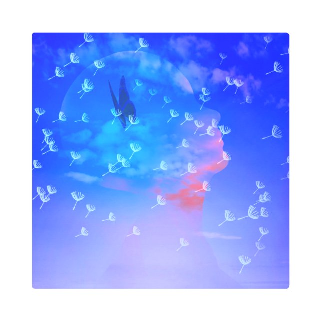 Impresión En Metal Mariposas en mi cabeza (Anverso)