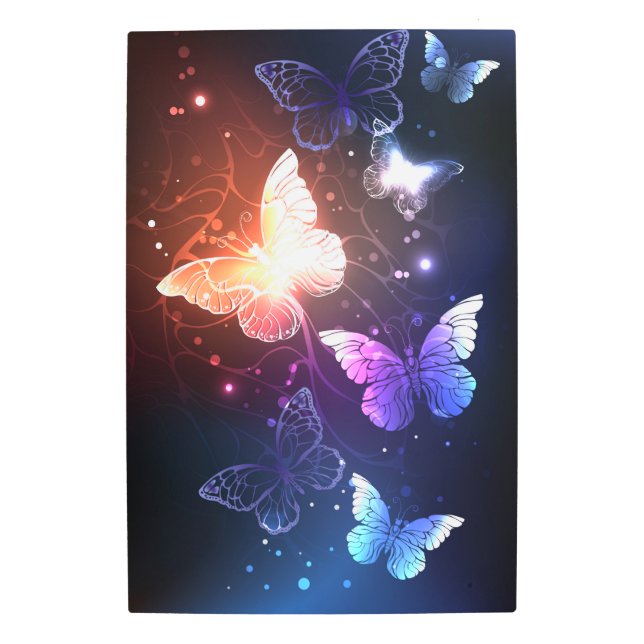 Impresión En Metal Mariposas nocturnas brillantes (Anverso)